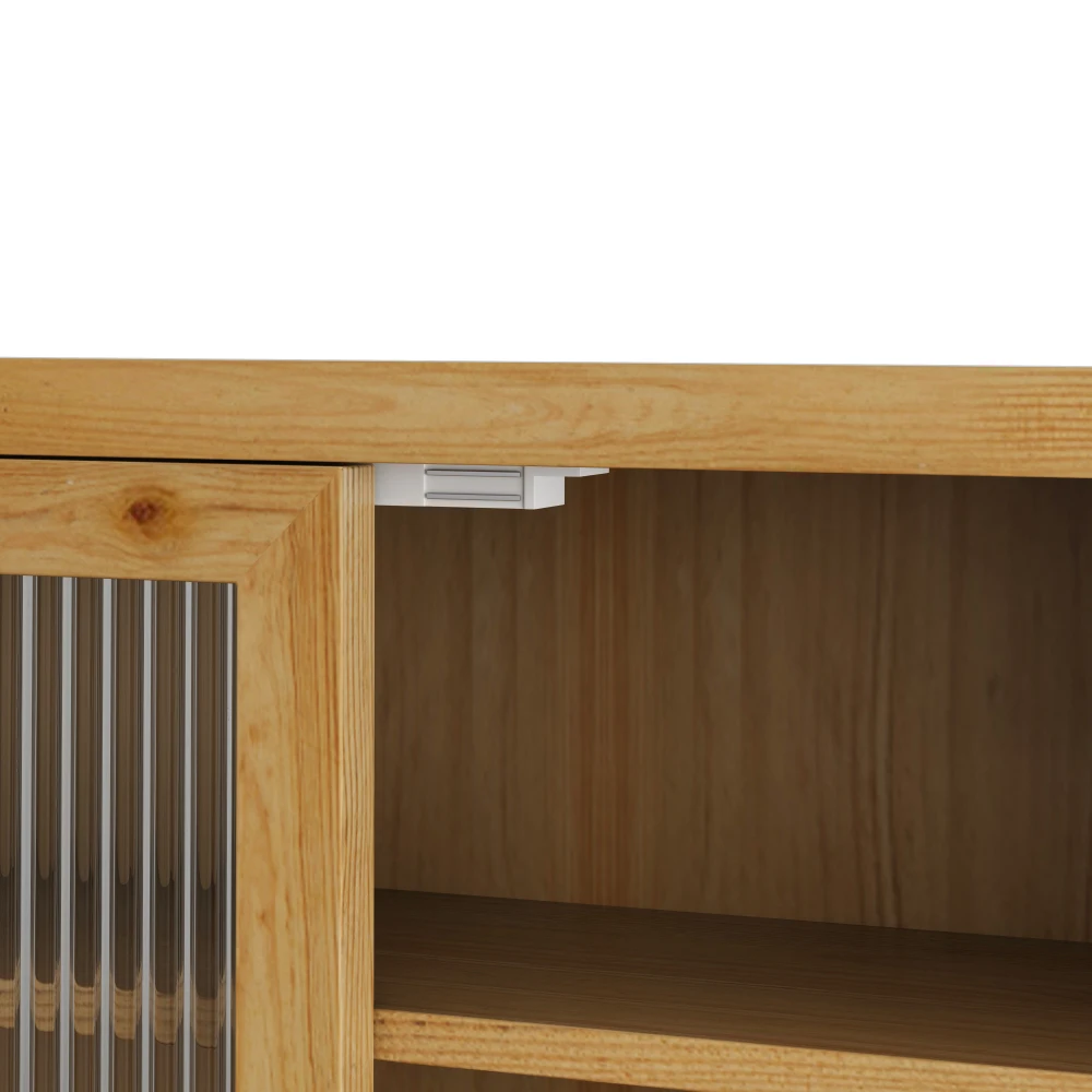 Vintage-Wandschrank mit Doppeltür und Glastür, dreistufiger Stauraum mit Handtuchhalter, für Badezimmer, Küche, Esszimmer – Detail 20