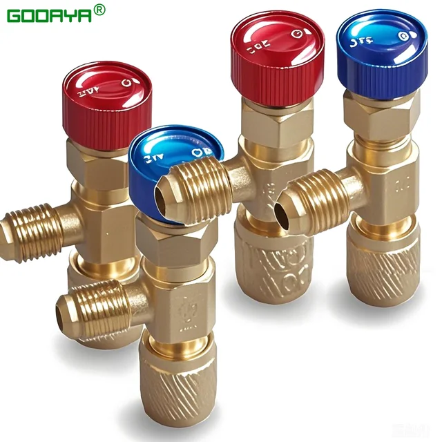 4/2/1PCS R410A R22 1/4 "เครื่องทําความเย็นชาร์จความปลอดภัยวาล์วเครื่องปรับอากาศสารทําความเย็นความปลอดภัยLiquidอะแดปเตอร์มือเครื่องมืออะไหล่ 1