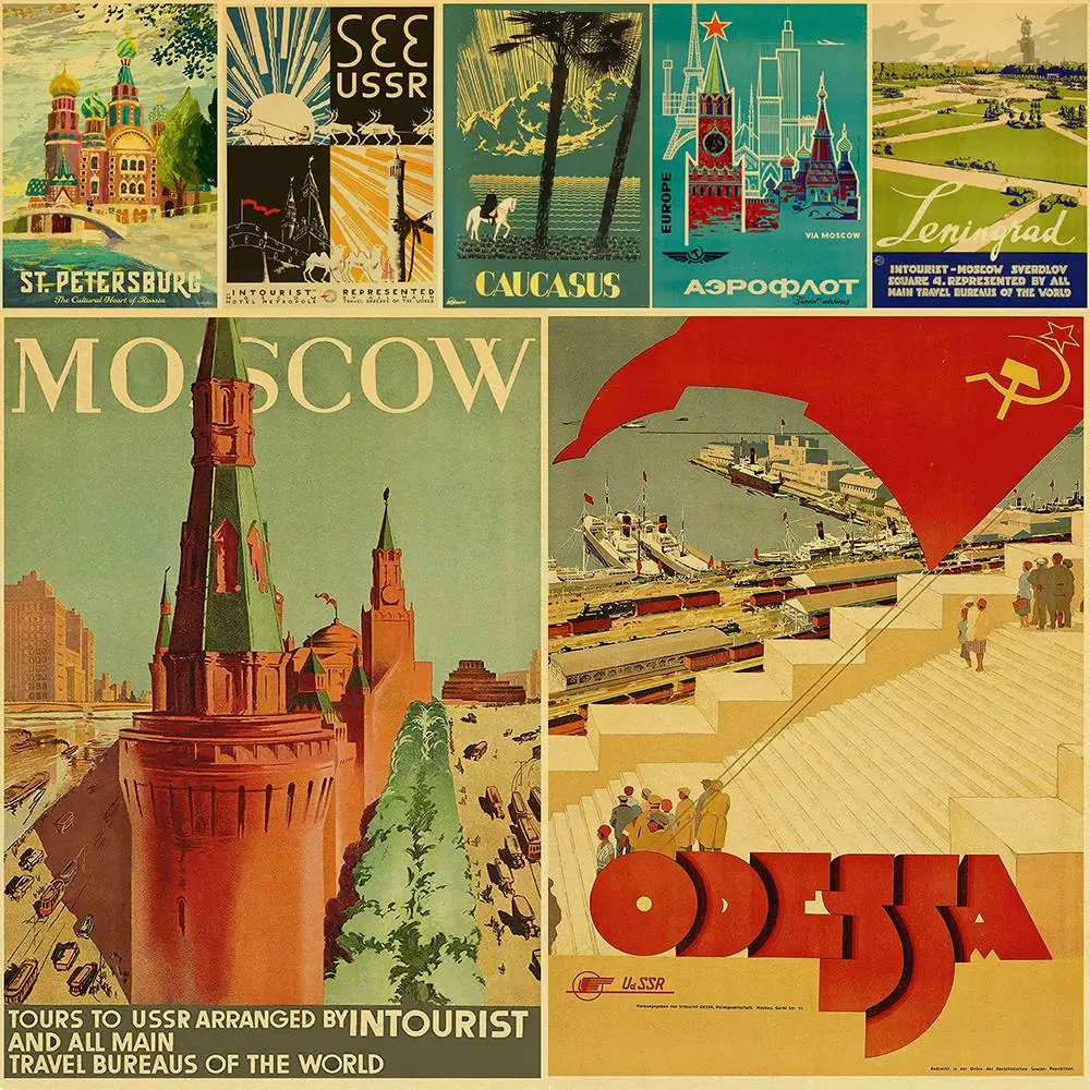Moscow USSR Travel Poster 2" X 3" Fridge Locker Magnet Russia 