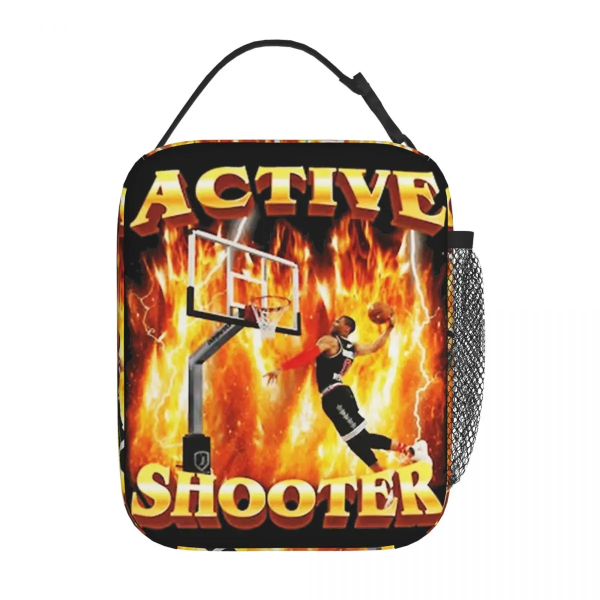 

Funny Active Shooter Insulated Lunch Bags Humor Storage Food Box Portable Thermal Cooler Lunch Boxes For Travel