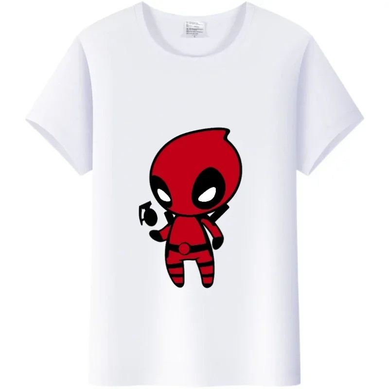 thumbnail image 1 of Camiseta de algodón de verano para niños 2024, camisetas con gráficos de Deadpool de dibujos animados de Marvel, camisetas estéticas Y2K para bebés y niñas, ropa para niños, 1 of 5