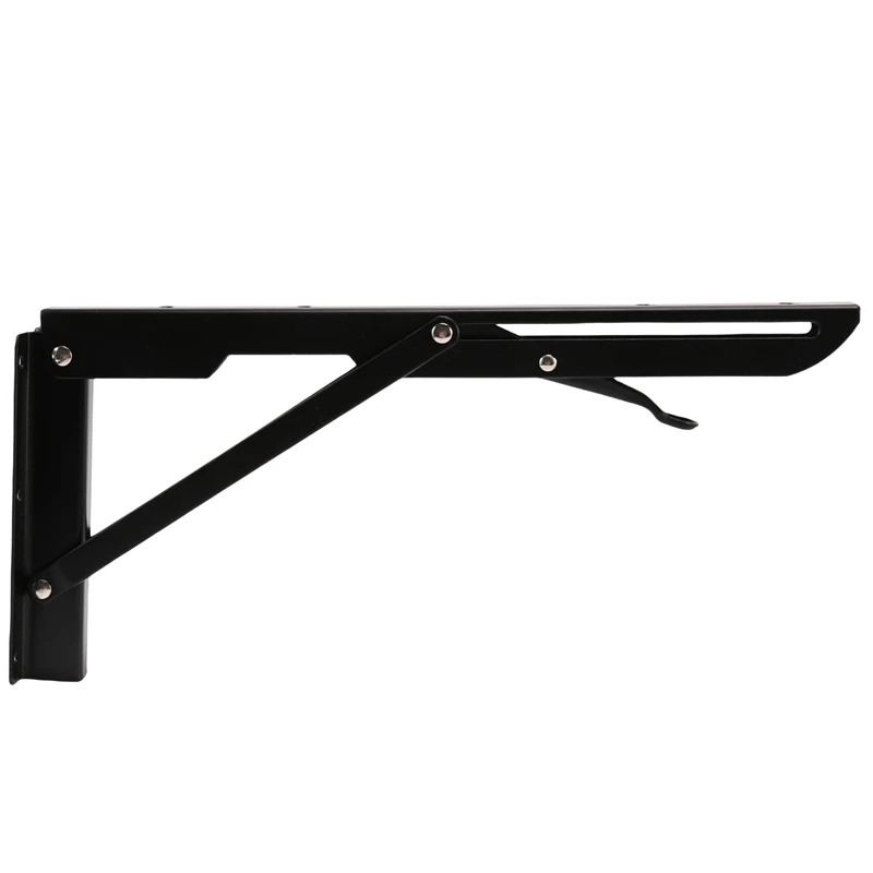 A82I-2Pcs 12Inch Folding Shelve Brackets Heavy Duty Metal Shelving Support Bracket Wall Mounted Floating Shelve Bracket