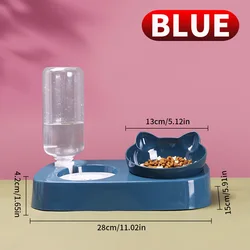 Double Pet Bowl with Automatic Water Dispenser (BLUE)