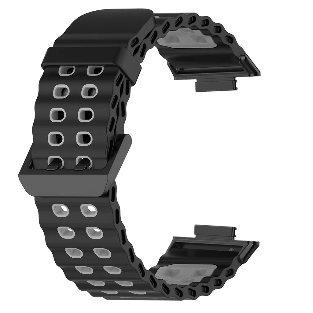 Silicone Two-Tone Breathable Sport Wristband Strap