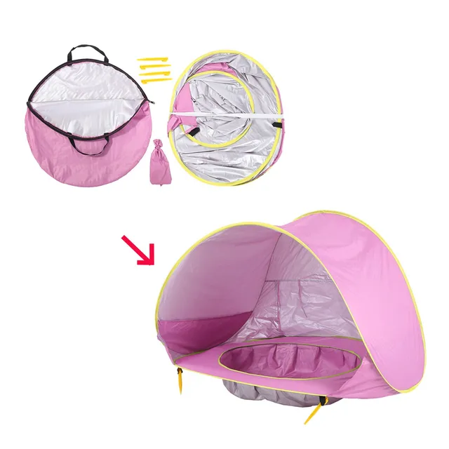 Baby Beach Tent Children Waterproof Pop-up Sun Awning Tent Uv-protecting Sunshelter With Pool Kid Outdoor Camping Sunshade Beach 4