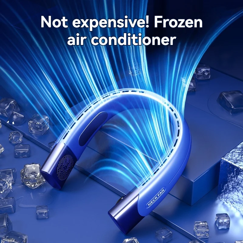 Portable Neck Fan Wearable Air Conditioner USB Rechargeable Air Cooler 5 Speed Electric Fan for Outdoor Ventilator 5000mAh Fans