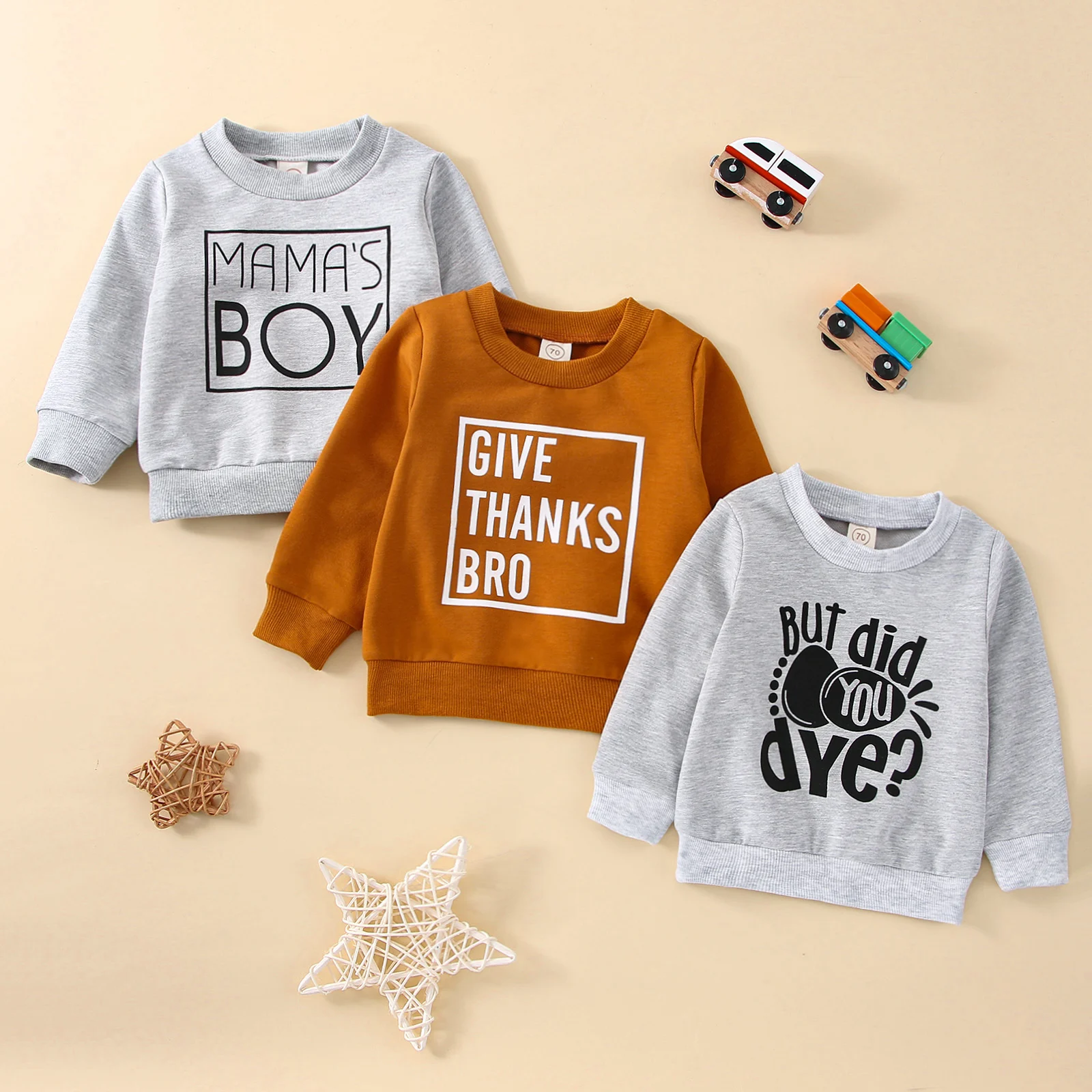 Citgeett Autumn Infant Baby Girls Boys Long Sleeve Sweatshirt Letter Print Casual Loose Spring Clothing Suit