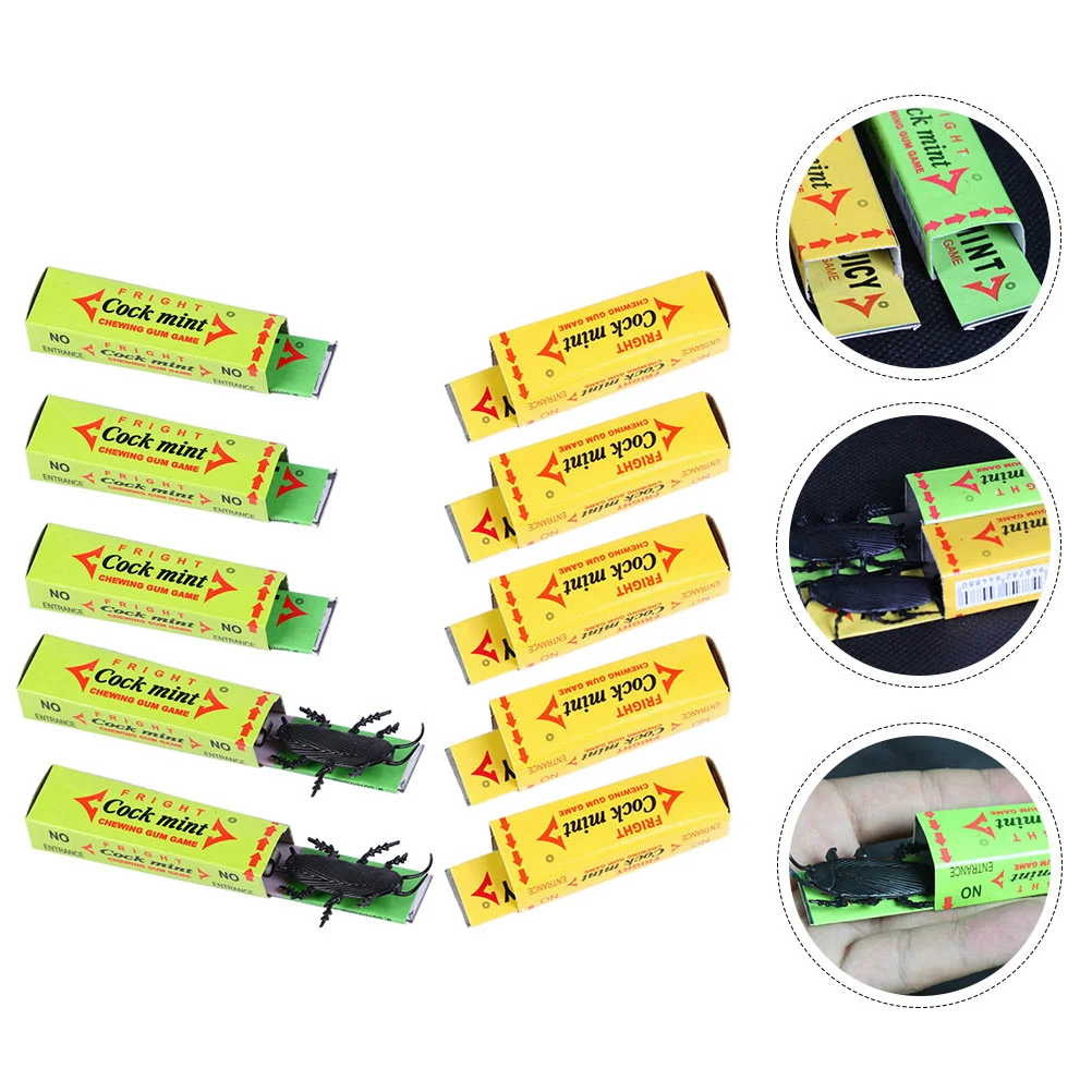 

10pccs Chewing Gum Cockroach Gum Prank PropHalloween Joke Cockroach Gum Toys Style Color Random