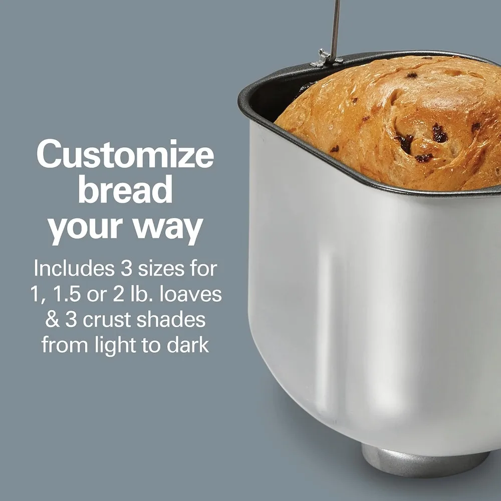 29890 Premium Dough & Bread Maker Machine with Auto Fruit and Nut Dispenser, 2 lb. Loaf Capacity