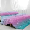 Trendy Pastel Glitter Duvet Cover Set - Turquoise, & 3-Piece Queen Bedding for girls 6