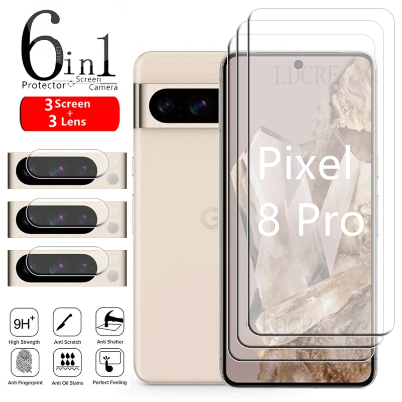 Per Google Pixel 8 Pro Glass Per Google Pixel 8 Screen Protector 9H Film Vetro Temperato Trasparente Per Google Pixel 6 7 8 Pro Lens Film