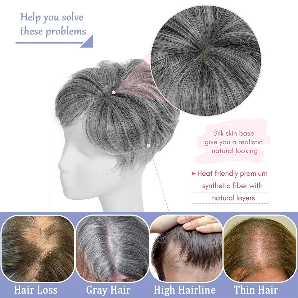 Topper per capelli corti da donna con capelli diradati, taglio pixie, extension sintetiche naturali per uso quotidiano - immagine 5