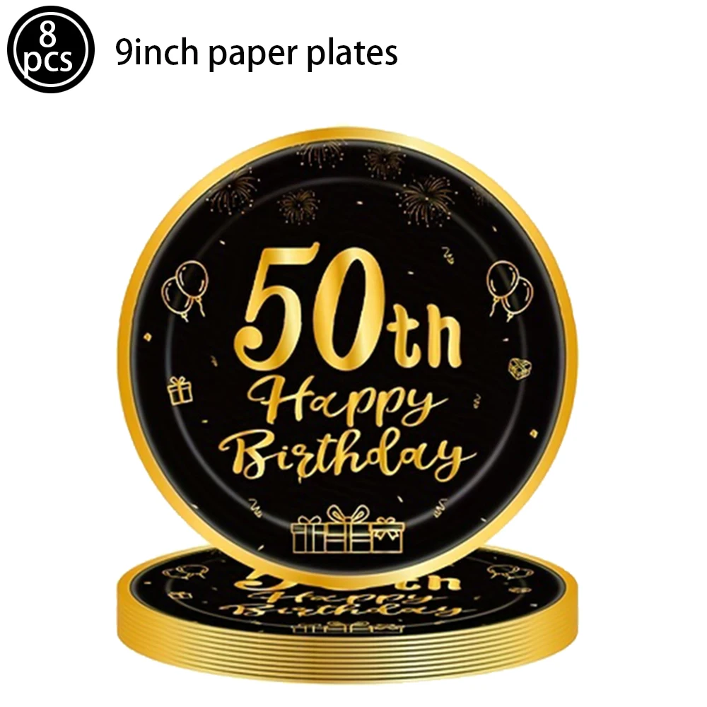 Adult Birthday Celebration Disposable Tableware and Party Decor Set