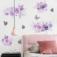 40x60CM Purple Flower Wall Stickers Art 3