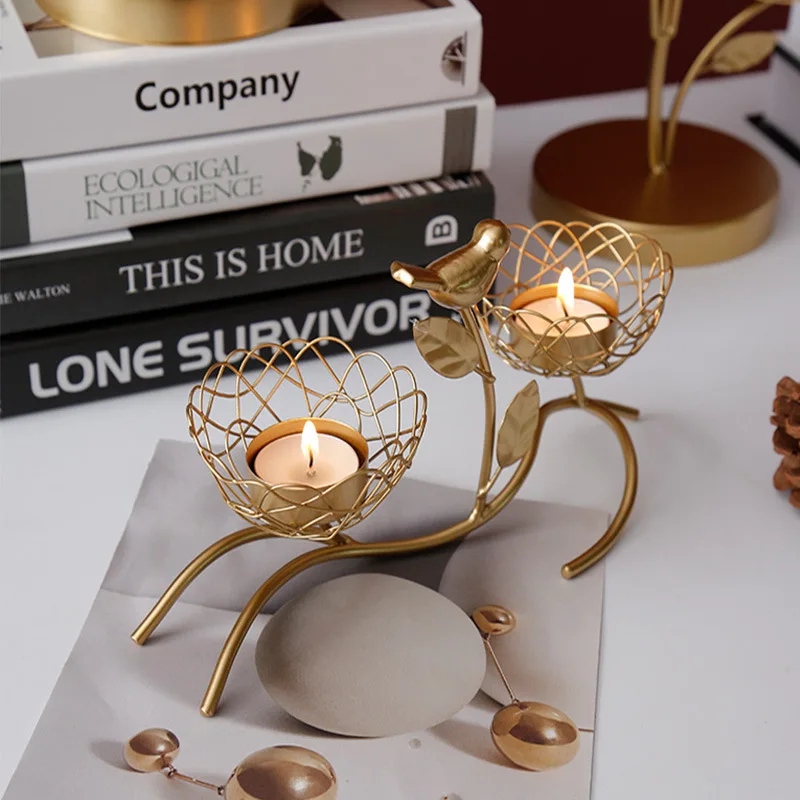 Iron Bird Candlestick Home Decoration