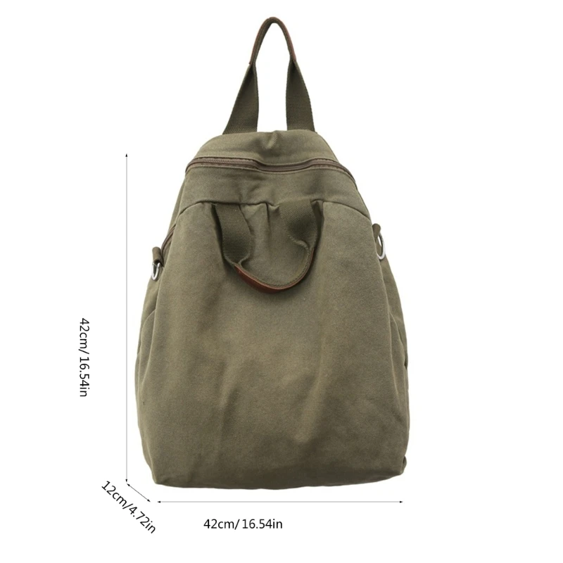 Practical Canvas School Bag Large Capacity Backpacks Laptop Backpack Rucksacks Casual Daypacks for Outoor Work and Travel