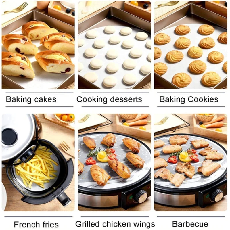 Baking Paper Circle Parchment Paper Multifunction Liner BBQ Oven Patty Hamburger Cake Non-Stick Baking Tool 50pcs