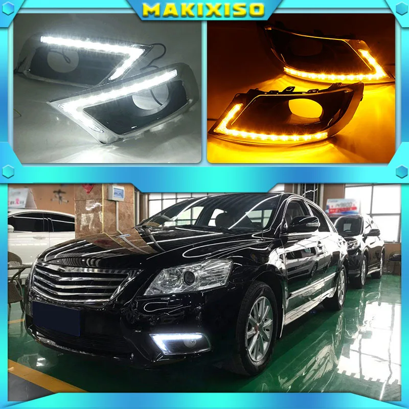 

2Pcs DRL For Toyota Camry 2009 2010 2011 Daytime Running Lights fog lamp cover Daylight Turn yellow