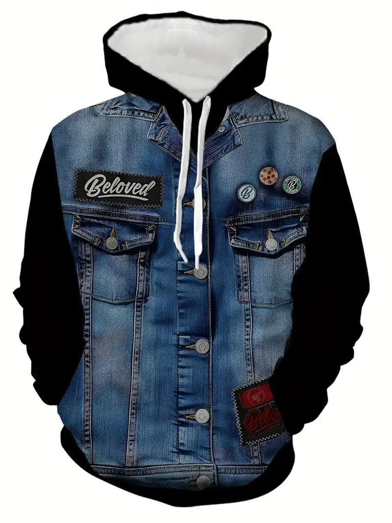 Sudadera con capucha con estampado 3D de esqueleto para hombre, jersey con diseño de cordón, Tops de primavera, Otoño e Invierno