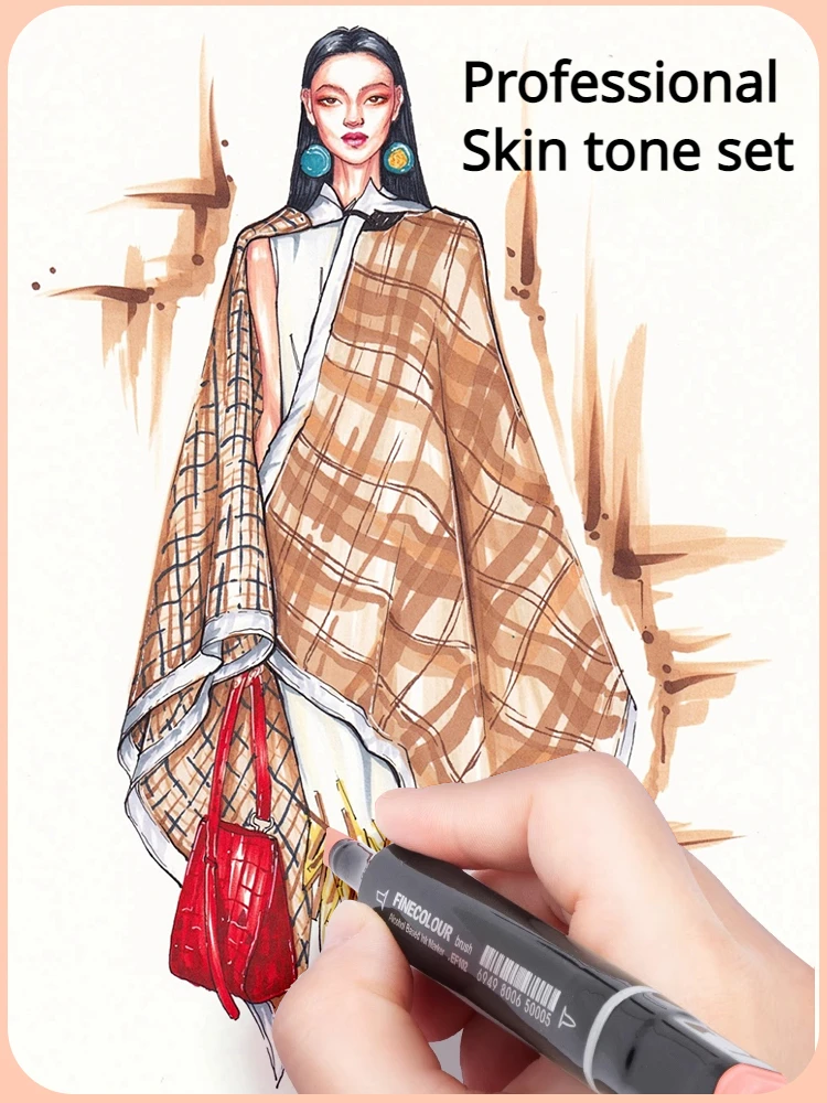 FINECOLOUR EF102 Double-headed Skin Color Markers Oily Alcohol Sketch Drawing Dual Art Marker pen School Art Supplies for permanent marker pen,marker pens,permanent markers,paint marker pen,markers pen,marker pen,art marker pens,art markers,paint marker pens