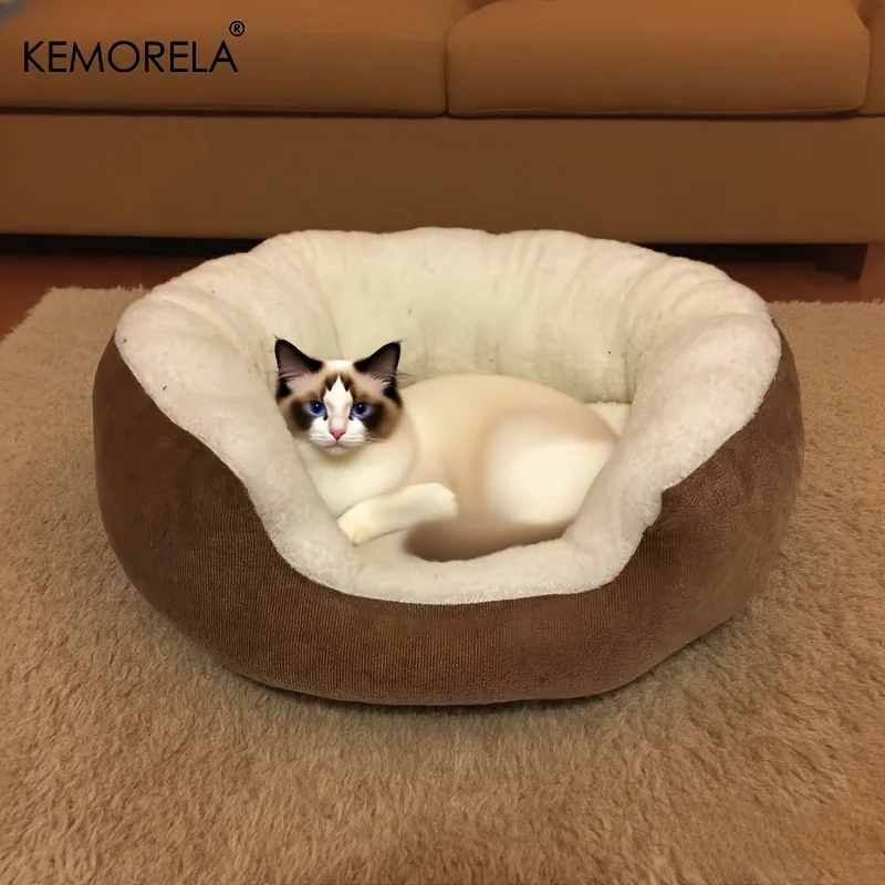 Orthopedic Plush Pet Bed For Dogs And Cats With Backrest_voghion.com