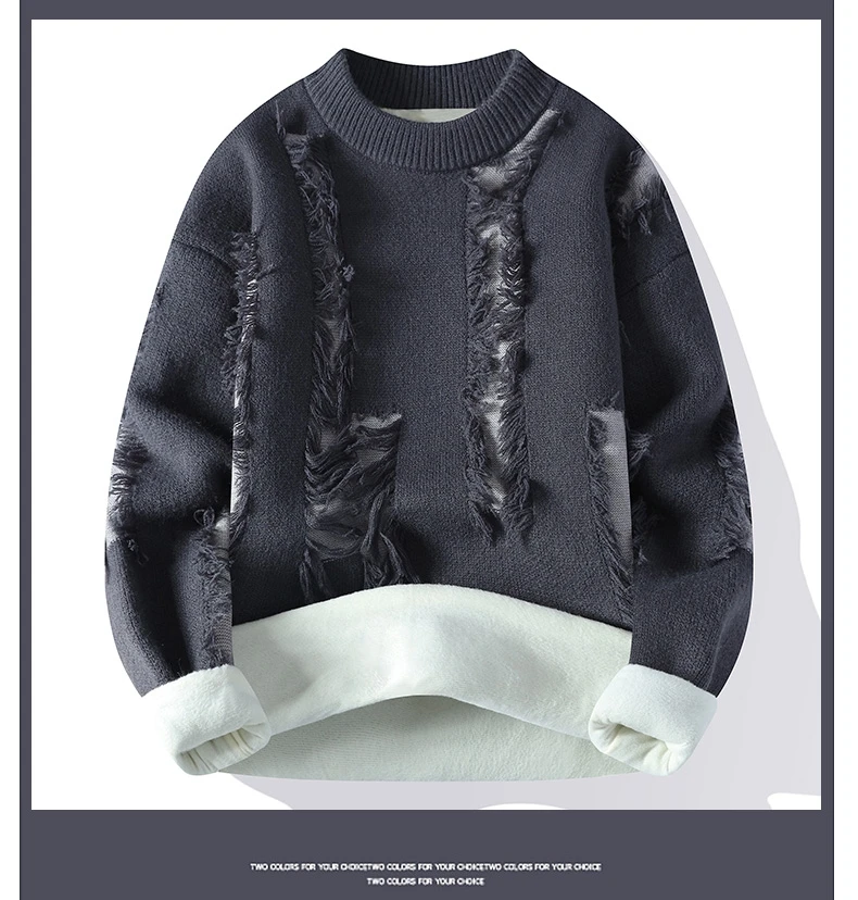 Hohe Qualität männer Warme Mit Kapuze Pullover Herbst Winter Casual Dicke Fleece Gestrickte Pullover Jugend Streetwear Tops Hoody Kleidung – Detail 19