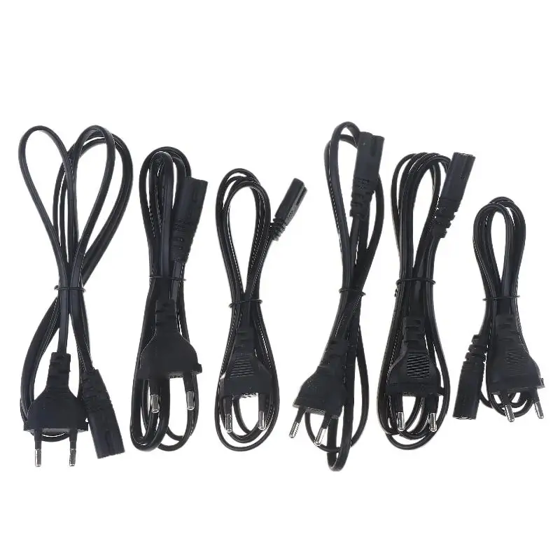 100/150cm EU 플러그 전원 공급 어댑터 100/150cm 2구 연장 코드 EU 전원 케이블 C7 8자형 유로 전원 코드