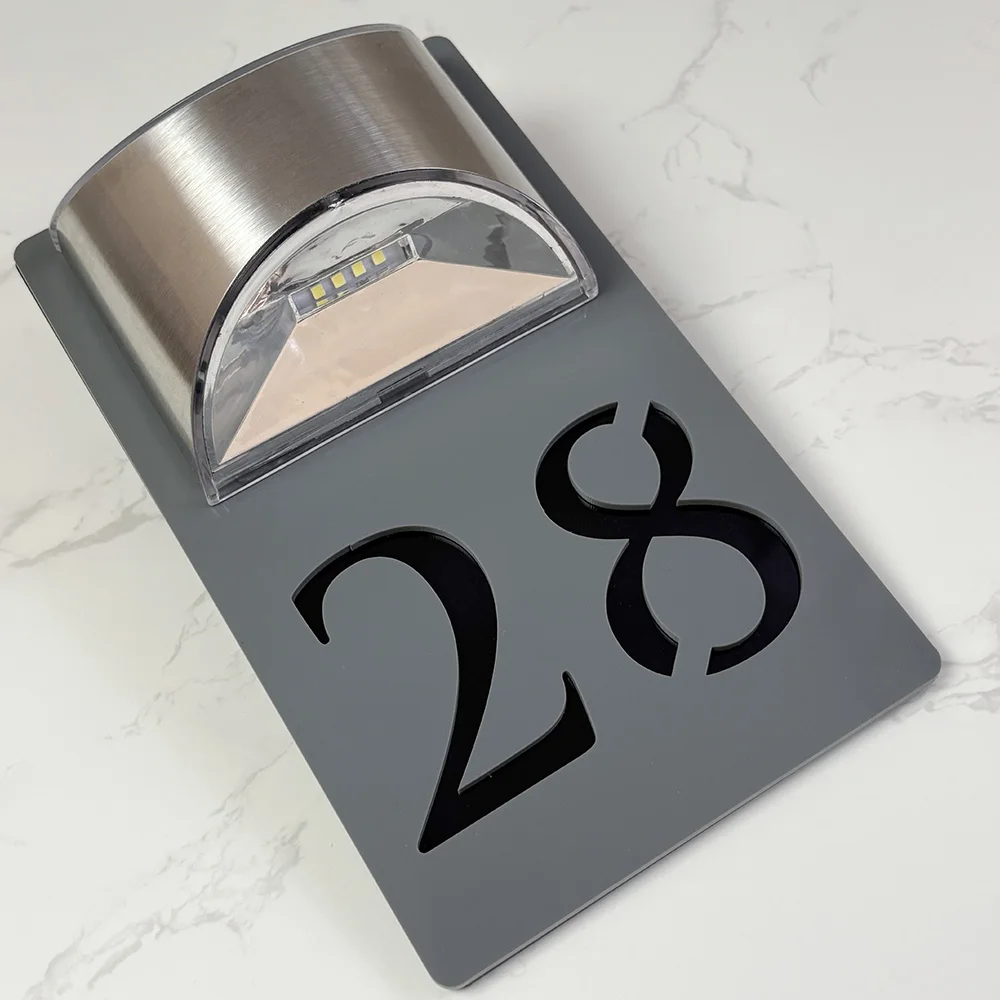 Personalized Solar House Number Sign,light Up Solar Custom Laser Cut