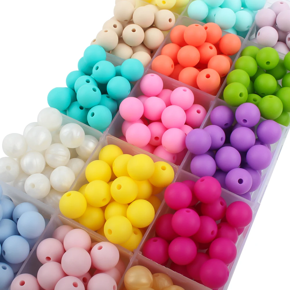 25PCS 12mm Silicone Beads Baby Round Beads Teether BPA Free Teething Pearl Focal Beads Food Grade DIY Pacifier Chain Accessories 2