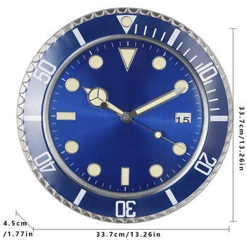 Luxury Metal Wall Clock 34cm 3