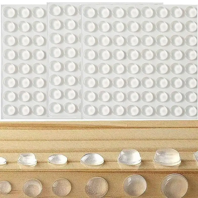 Silicone Furniture Pads Rubber Anti Slip Bumpers Feet Pads Damper Buffer Cabinet Drawer Door 36-200Pcs