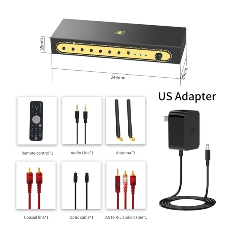 

WD850B Streaming Media Playback aptxHD Wireless BT5.0 Receiver AUX/Optical/Coaxial U-disk
