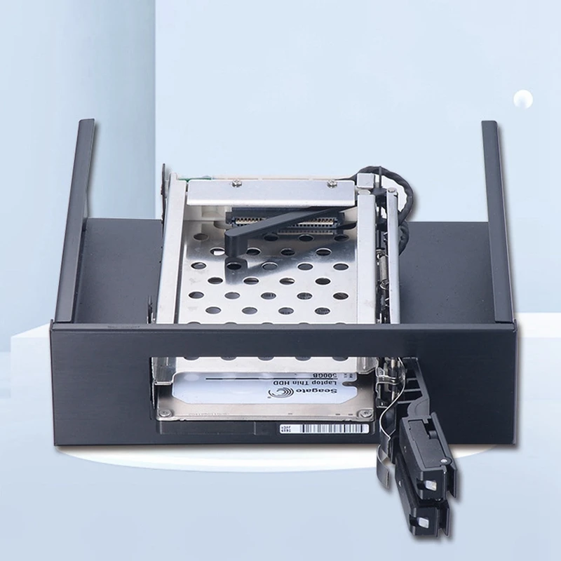 데스크탑 PC 드라이브 패널용 HDD SSD 도킹 스테이션, 듀얼 2.5 인치 SATA 호환, 7-9.5mm 하드 드라이브 트레이, 5.25 인치