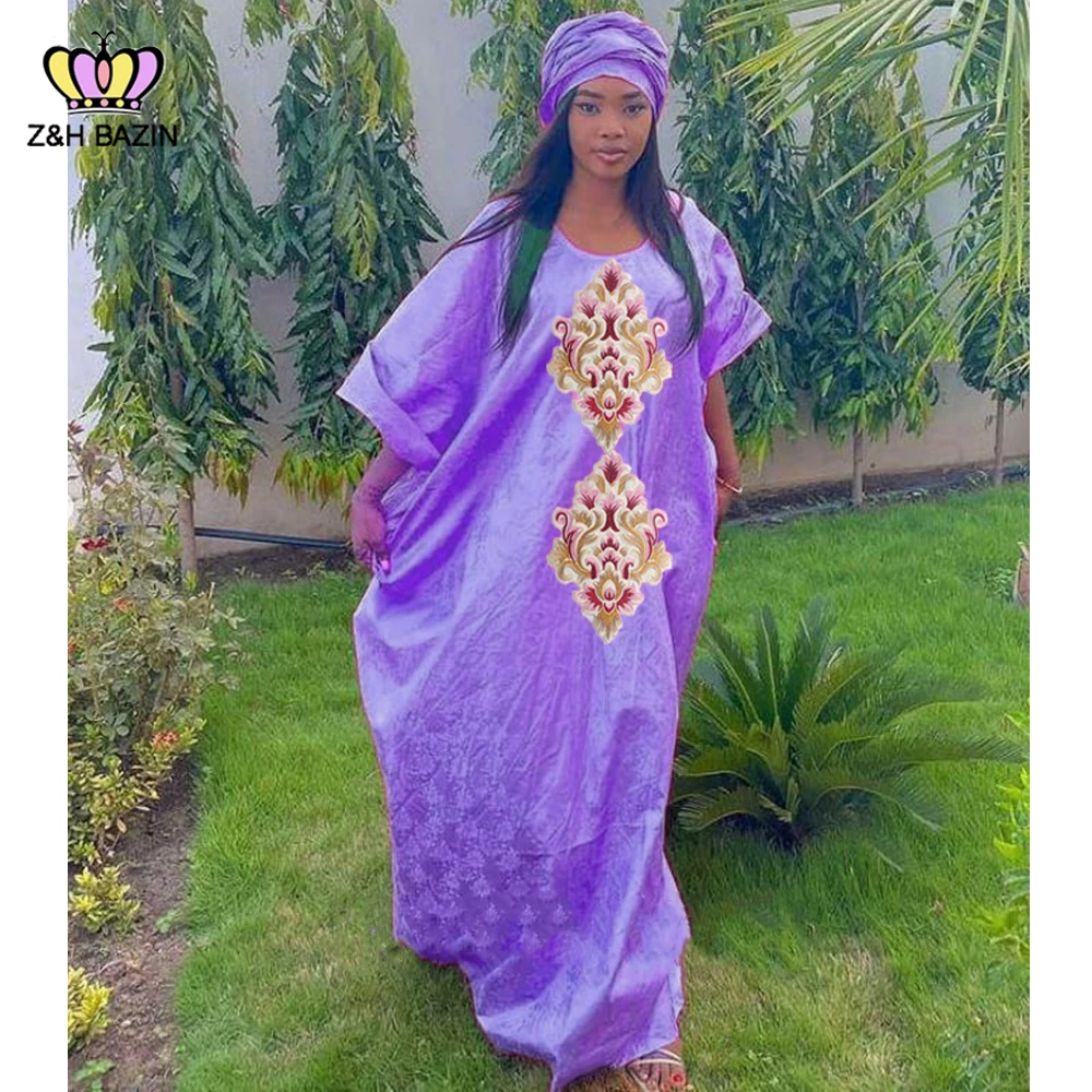 

2024 Newest Style African Original Bazin Riche Long Dresses Turkey Dashiki Robe Top Quality Wedding Party Basin Riche Clothing