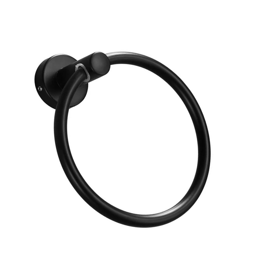 

Bath Towel Ring Rack Round Shape Not Easy to Deform Holder Perfect Fit Seamless Connection Hanger for Bathroom