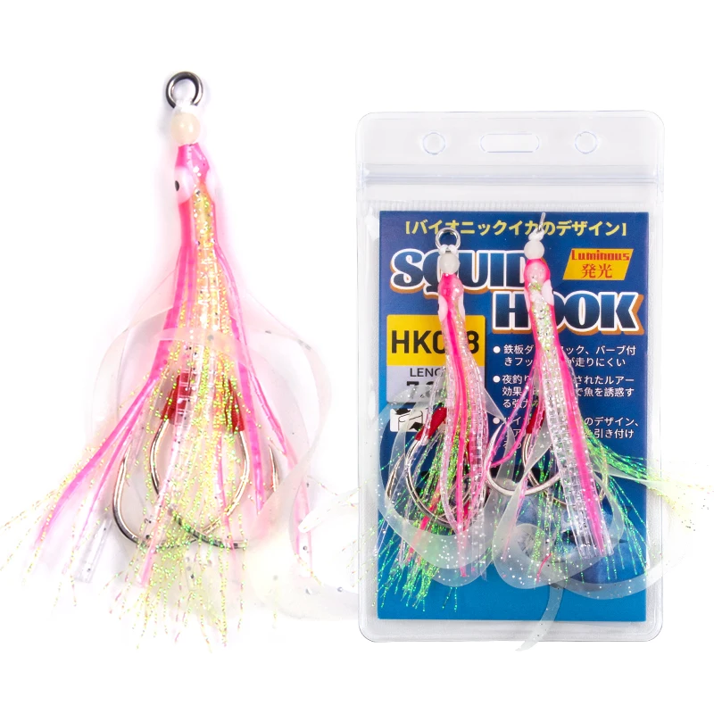 TEASER HK018 Weiche Silikon Tintenfisch Rock Köder Langsam Jig Assist Haken Leuchtende Trolling Jig Köder Salzwasser Tiefsee Fisch Zubehör – Detail 5