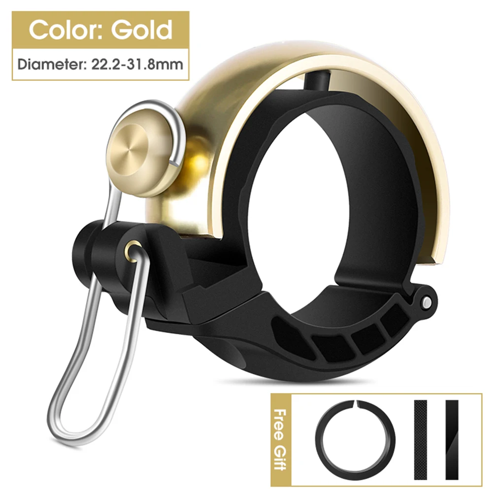Anneau De Cloche De Vélo Puissant – Compatible Guidon 22,2-31,8 Mm (VTT/Route) – Laiton Et Acier