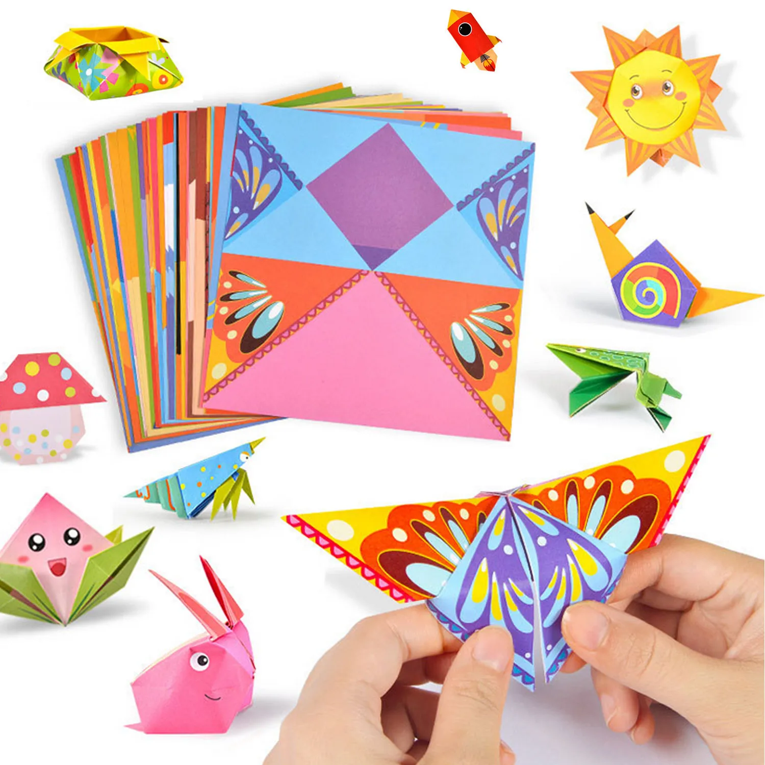 Origami Folding Paper for Kids Children Kindergarten Nursery School Handmade DIY Crafts Art Decor Early Educational Toy 54Sheets