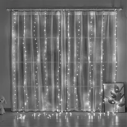 USB LED Curtain Lights for Festive Home Decoration (Cold white)