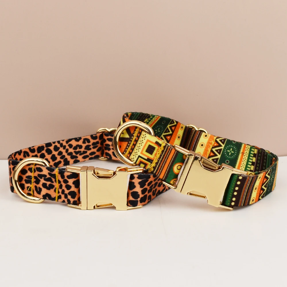 Ethnic style dog collar and leash set for Small Medium Large Dogs Engraved Nameplate Pet Supplies Dog leash YH01