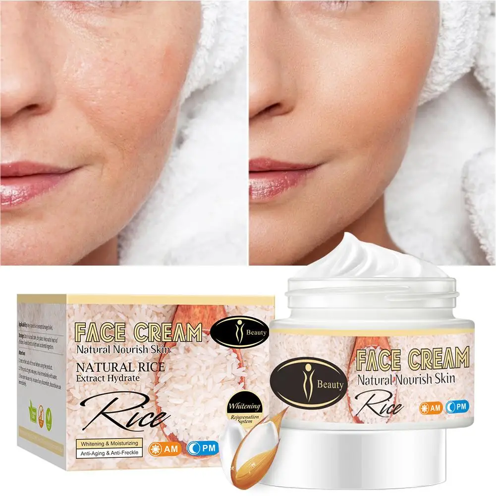 

White Rice Anti-wrinkle Face Cream Bran Essence With Mproves Moisture Barrier Health Ceramide Beauty 50ml Care Skin U4K5