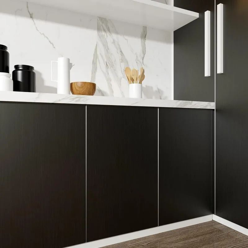 Metal Peel and Stick Wallpaper for Kitchen Brushed Contact Paper for Appliances Removable Self Adhesive Roll Fridge Vinyl