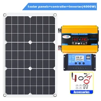 Système de production d'énergie solaire, panneau solaire 12V vers 110V/220V, onduleur 4000W-6000W, contrôleur 100A, kit complet de production d'énergie, chargeur 7