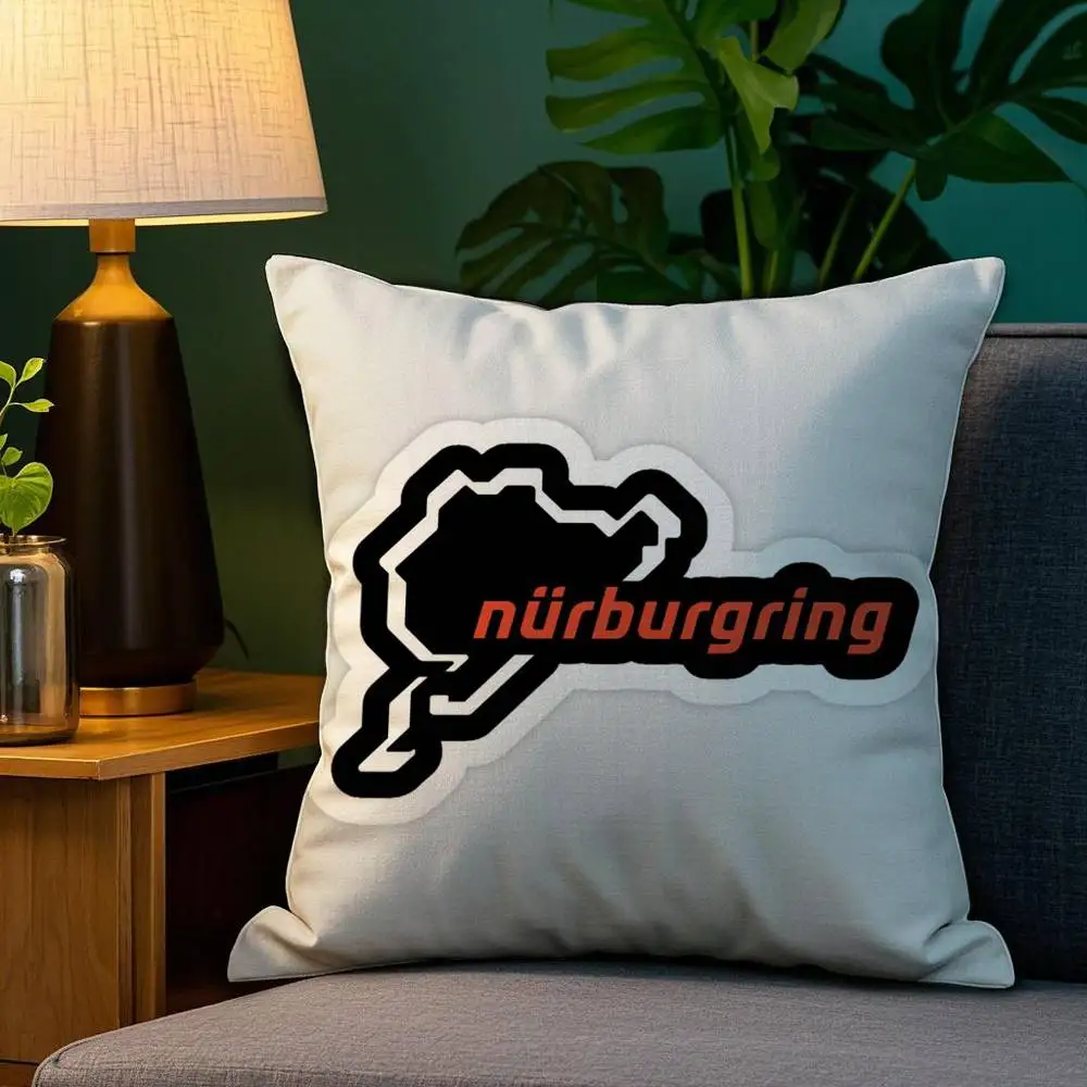 Nurburgring Sport Car Plush Pillow Cover - Soft Double-Sided Print Cushion Accent