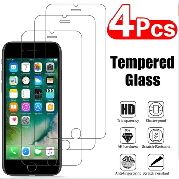 Vetro protettivo HD per iPhone SE 2020/2022/iPhone 6 6S 7 8 Plus 2/4 pezzi protezione schermo trasparente 9H
