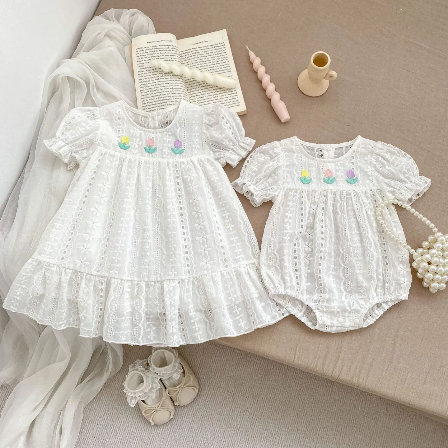 Cotton Summer Dress for Girls Toddler Bodysuit