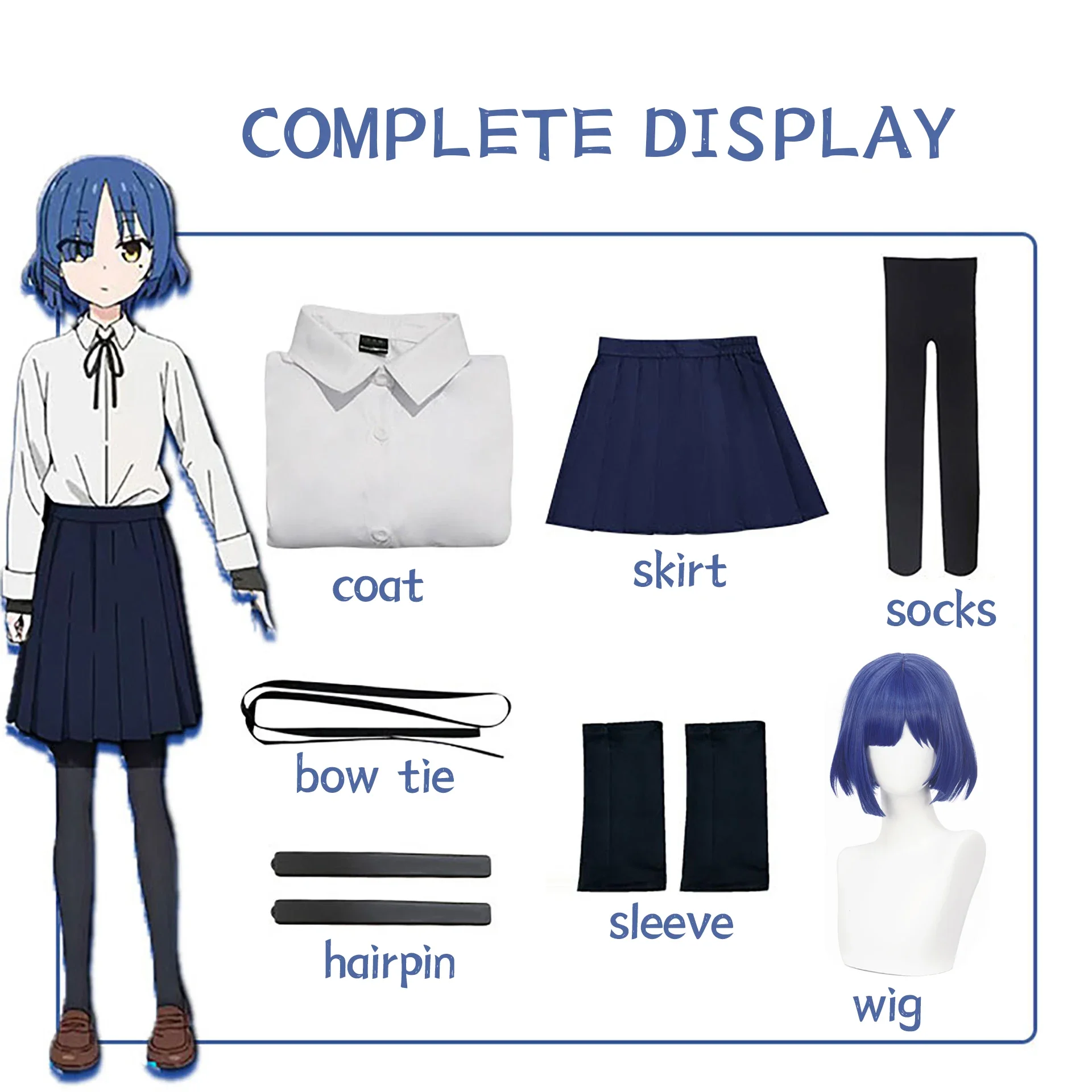 Costume cosplay Yamada Ryo BOCCHI LA ROCCHIA! Parrucca uniforme di carnevale per adulti Costumi di Halloween Gioco anime per donne