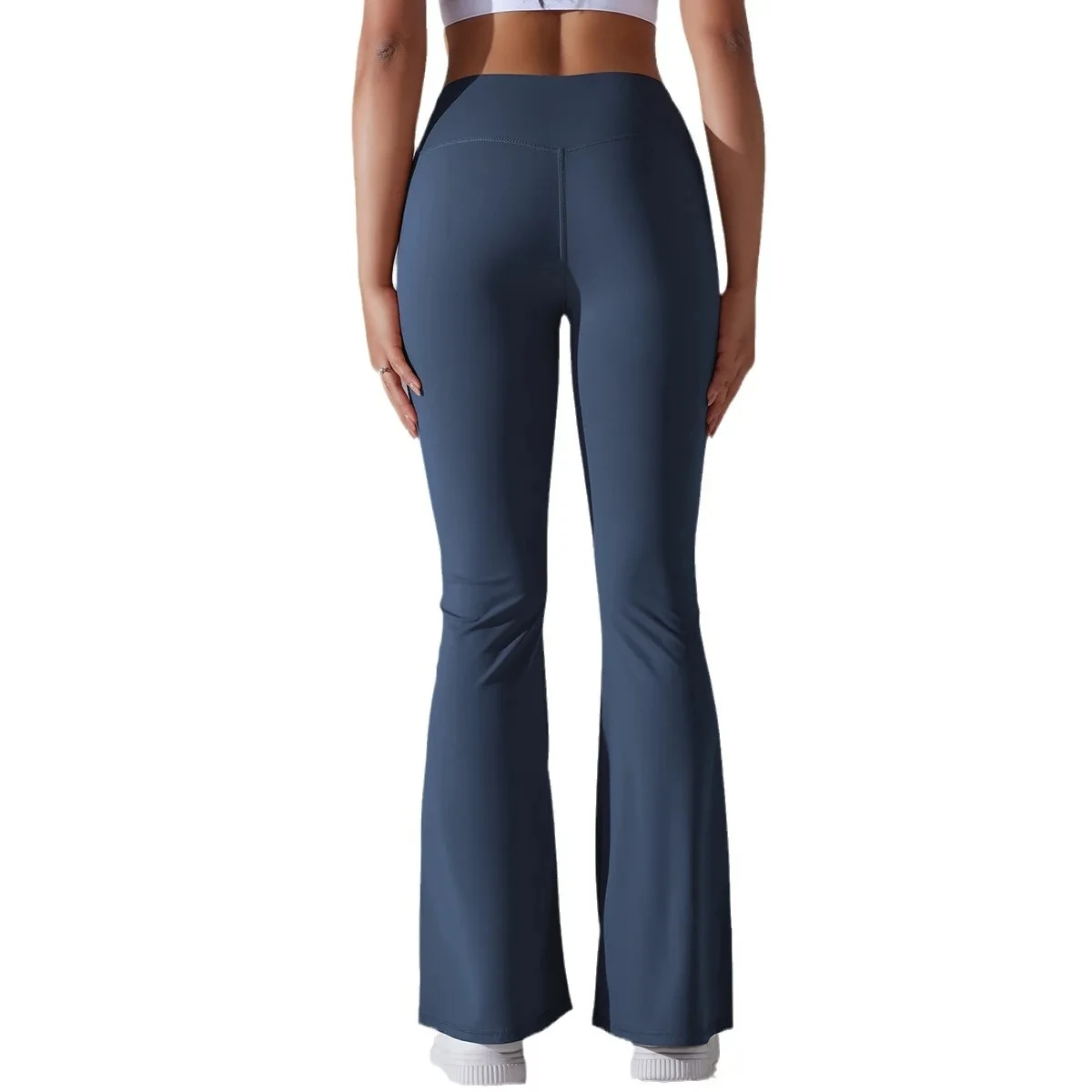 Effen Kleur Uitlopende Broek Yoga Broek Voor Vrouwen Met Slim Fit Hoge Taille Elastische Training Wijde Pijpen Fitness Broek Broek