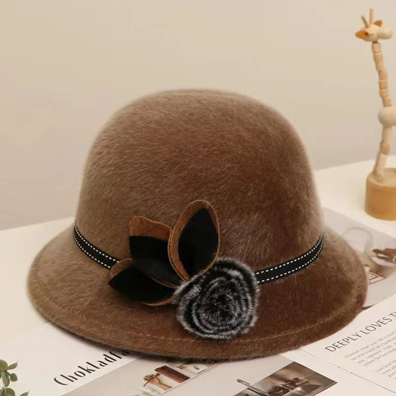 1pc Vintage Faux Knitted Felt Fedora Hat, Fashionable Women For Fall And Winter UPF Women main image 4