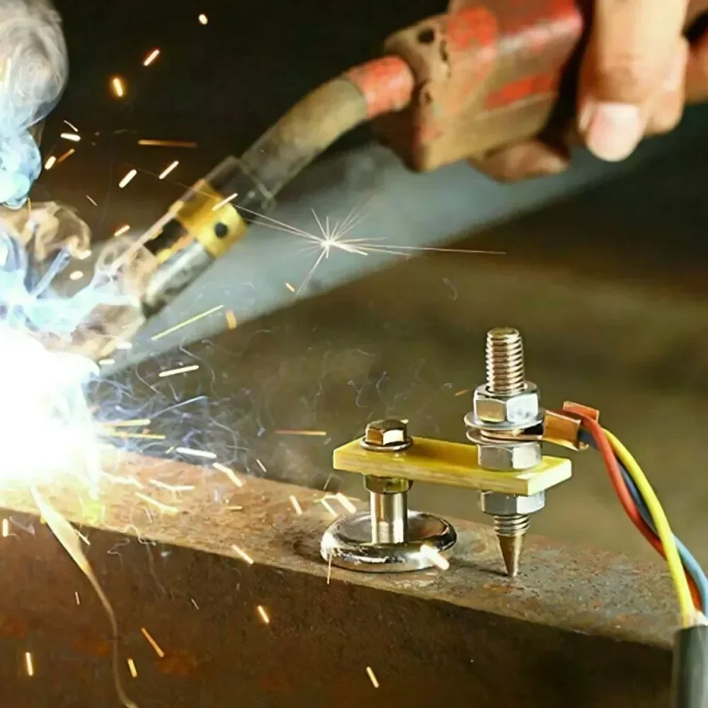Welding Magnet Head Magnetic Welding Ground Clamp Tools Strong Magnetism Large Suction Copper Tail Welding Stability Clamps